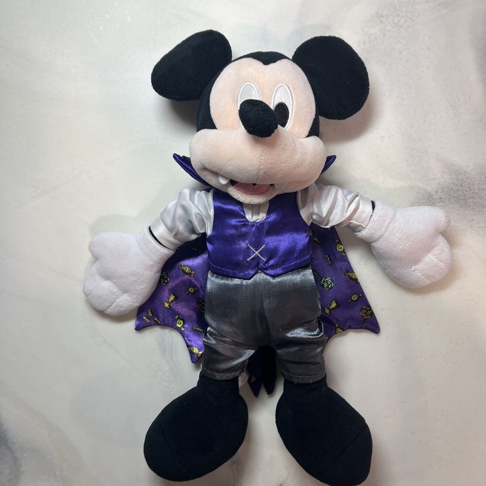 Disney Parks‎ Exclusive Mickey Mouse Halloween Dracula/ Vampire Plush 13" 2012